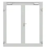 Frontansicht in RAL 7035 von Innentür-Set 2-flg. Aluminium Rohrrahmentür mit Rauchschutzfunktion RS 250 mit LA-01 inkl. Blockzarge - Hörmann