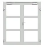 Frontansicht in RAL 7035 von Innentür-Set 2-flg. Aluminium Rohrrahmentür mit Rauchschutzfunktion RS 250 mit LA-03 inkl. Blockzarge - Hörmann