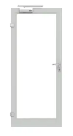 Frontansicht in RAL 7035 von Innentür-Set Aluminium Rohrrahmentür mit Feuerschutzfunktion HE 311 mit LA-01 inkl. Blockzarge - Hörmann