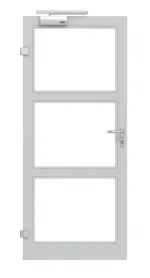 Frontansicht in RAL 7035 von Innentür-Set Aluminium Rohrrahmentür mit Rauchschutzfunktion RS 150 mit LA-03 inkl. Blockzarge - Hörmann