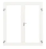 Frontansicht in RAL 9016 von Innentür-Set 2-flg. Aluminium Rohrrahmentür ES 50 mit LA-01 inkl. Blockzarge - Hörmann