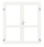 Frontansicht in RAL 9016 von Frontansicht db703 von Innentür-Set 2-flg. Aluminium Rohrrahmentür ES 50 mit LA-02 inkl. Blockzarge - Hörmann