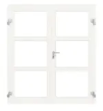 Frontansicht in RAL 9016 von Innentür-Set 2-flg. Aluminium Rohrrahmentür ES 50 mit LA-03 inkl. Blockzarge - Hörmann