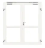 Frontansicht in RAL 9016 von Innentür-Set 2-flg. Aluminium Rohrrahmentür mit Feuerschutzfunktion HE321 mit LA-02 inkl. Blockzarge - Hörmann