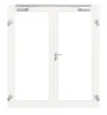 Frontansicht in RAL 9016 von Innentür-Set 2-flg. Aluminium Rohrrahmentür mit Rauchschutzfunktion RS 250 mit LA-01 inkl. Blockzarge - Hörmann