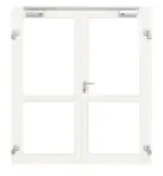 Frontansicht in RAL 9016 von Innentür-Set 2-flg. Aluminium Rohrrahmentür mit Rauchschutzfunktion RS 250 mit LA-02 inkl. Blockzarge - Hörmann