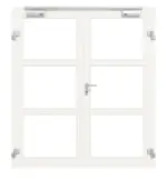 Frontansicht in RAL 9016 von Innentür-Set 2-flg. Aluminium Rohrrahmentür mit Rauchschutzfunktion RS 250 mit LA-03 inkl. Blockzarge - Hörmann