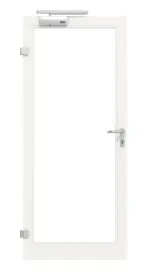 Frontansicht in RAL 9016 von Innentür-Set Aluminium Rohrrahmentür mit Feuerschutzfunktion HE 311 mit LA-01 inkl. Blockzarge - Hörmann