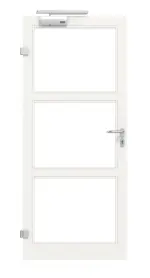 Frontansicht in RAL 9016 von Innentür-Set Aluminium Rohrrahmentür mit Feuerschutzfunktion HE 311 mit LA-03 inkl. Blockzarge - Hörmann