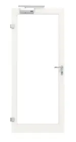 Frontansicht in RAL 9016 von Innentür-Set Aluminium Rohrrahmentür mit Rauchschutzfunktion RS 150 mit LA-01 inkl. Blockzarge - Hörmann