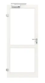 Frontansicht in RAL 9016 von Innentür-Set Aluminium Rohrrahmentür mit Rauchschutzfunktion RS 150 mit LA-02 inkl. Blockzarge - Hörmann