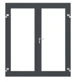 Frontansicht in RAL 7016 von Innentür-Set 2-flg. Aluminium Rohrrahmentür ES 50 mit LA-01 inkl. Blockzarge - Hörmann