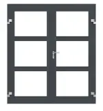 Frontansicht in RAL 7016 von Innentür-Set 2-flg. Aluminium Rohrrahmentür ES 50 mit LA-03 inkl. Blockzarge - Hörmann