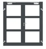 Frontansicht in RAL 7016 von Innentür-Set 2-flg. Aluminium Rohrrahmentür mit Rauchschutzfunktion RS 250 mit LA-03 inkl. Blockzarge - Hörmann