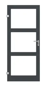 Frontansicht in RAL 7016 von Innentür-Set Aluminium Rohrrahmentür ES 50 mit LA-03 inkl. Blockzarge - Hörmann