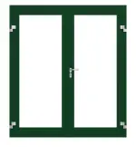 Frontansicht in RAL 6005 von Innentür-Set 2-flg. Aluminium Rohrrahmentür ES 50 mit LA-01 inkl. Blockzarge - Hörmann