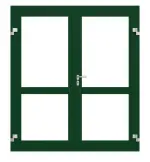 Frontansicht in RAL 6005 von Frontansicht db703 von Innentür-Set 2-flg. Aluminium Rohrrahmentür ES 50 mit LA-02 inkl. Blockzarge - Hörmann