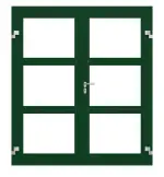 Frontansicht in RAL 6005 von Innentür-Set 2-flg. Aluminium Rohrrahmentür ES 50 mit LA-03 inkl. Blockzarge - Hörmann