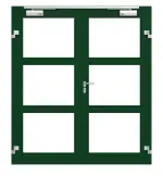 Frontansicht in RAL 6005 von Innentür-Set 2-flg. Aluminium Rohrrahmentür mit Rauchschutzfunktion RS 250 mit LA-03 inkl. Blockzarge - Hörmann