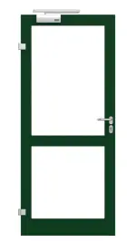 Frontansicht in RAL 6005 von Innentür-Set Aluminium Rohrrahmentür mit Feuerschutzfunktion HE 311 mit LA-02 inkl. Blockzarge - Hörmann