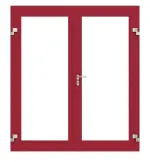 Frontansicht in RAL 3003 von Innentür-Set 2-flg. Aluminium Rohrrahmentür ES 50 mit LA-01 inkl. Blockzarge - Hörmann