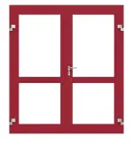 Frontansicht in RAL 3003 von Frontansicht db703 von Innentür-Set 2-flg. Aluminium Rohrrahmentür ES 50 mit LA-02 inkl. Blockzarge - Hörmann