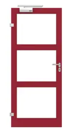 Frontansicht in RAL 3003 von Innentür-Set Aluminium Rohrrahmentür mit Feuerschutzfunktion HE 311 mit LA-03 inkl. Blockzarge - Hörmann