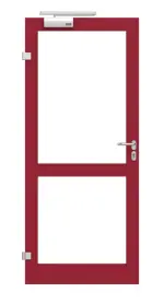 Frontansicht in RAL 3003 von Innentür-Set Aluminium Rohrrahmentür mit Rauchschutzfunktion RS 150 mit LA-02 inkl. Blockzarge - Hörmann