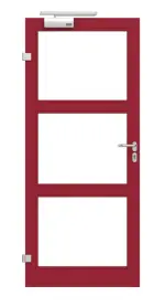 Frontansicht in RAL 3003 von Innentür-Set Aluminium Rohrrahmentür mit Rauchschutzfunktion RS 150 mit LA-03 inkl. Blockzarge - Hörmann