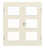 Frontansicht von Lärche lasiert LA 11 Basic Durat Doppelflügeltür inkl. Zarge - Huga