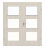 Frontansicht von Gebürstete Salzeiche LA 11 ProLine Duradecor Doppelflügeltür inkl. Zarge - Hörmann