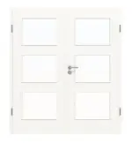 Frontansicht von Pino Weiß LA 11 Basic Durat Doppelflügeltür inkl. Zarge - Huga