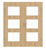 Frontansicht von Asteiche LA 11 Basic Durat Doppelflügeltür inkl. Zarge - Huga