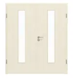 Frontansicht von Lärche lasiert LA 24 Basic Durat Doppelflügeltür inkl. Zarge - Huga