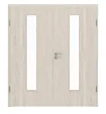 Frontansicht von Eiche lasiert LA 24 Basic Durat Doppelflügeltür inkl. Zarge - Huga