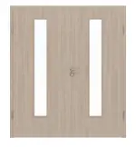 Frontansicht von Eiche grau LA 24 Basic Durat Doppelflügeltür inkl. Zarge - Huga