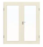 Frontansicht von Lärche lasiert LA 27 Basic Durat Doppelflügeltür inkl. Zarge - Huga