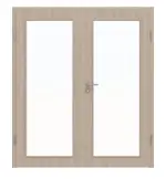 Frontansicht von Eiche grau LA 27 Basic Durat Doppelflügeltür inkl. Zarge - Huga