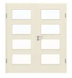 Frontansicht von Lärche lasiert LA 9 Basic Durat Doppelflügeltür inkl. Zarge - Huga