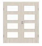 Frontansicht von Gebürstete Salzeiche LA 9 ProLine Duradecor Doppelflügeltür inkl. Zarge - Hörmann