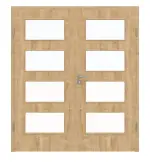 Frontansicht von Asteiche LA 9 Basic Durat Doppelflügeltür inkl. Zarge - Huga