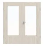 Frontansicht von Eiche lasiert DIN-LA Basic Durat Doppelflügeltür inkl. Zarge - Huga