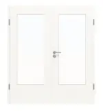 Frontansicht von Pino Weiß DIN-LA Basic Durat Doppelflügeltür inkl. Zarge - Huga