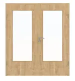 Frontansicht von Asteiche DIN-LA Basic Durat Doppelflügeltür inkl. Zarge - Huga