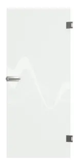 Frontansicht von Sinus 2 Mattierung Glastür mit Motiv klar Kompakt inkl. Beschlagset - Erkelenz