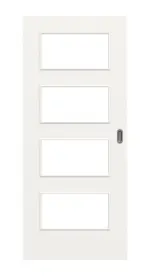 Frontbild von Weiß RAL 9016 LA 9 Basic Durat Schiebetür - Huga