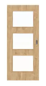 Frontbild von Asteiche LA 11 Basic Durat Schiebetür - Huga