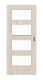 Frontbild von Eiche lasiert LA 9 Basic Durat Schiebetür - Huga