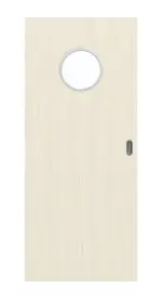 Frontbild von Lärche lasiert LA Bullauge Basic Durat Schiebetür - Huga