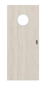 Frontbild von Eiche lasiert LA Bullauge Basic Durat Schiebetür - Huga